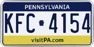 PA license plate KFC4154