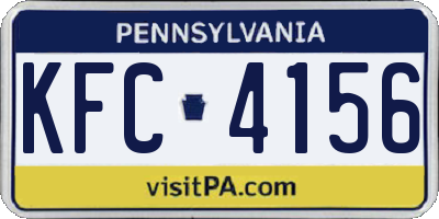 PA license plate KFC4156