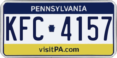 PA license plate KFC4157