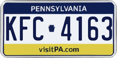 PA license plate KFC4163