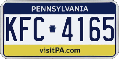 PA license plate KFC4165