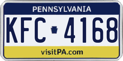 PA license plate KFC4168