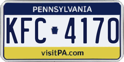 PA license plate KFC4170