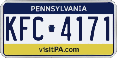 PA license plate KFC4171