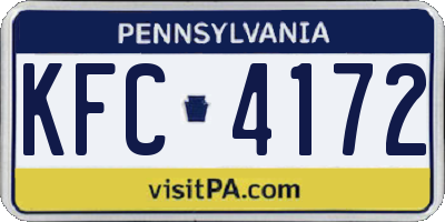 PA license plate KFC4172