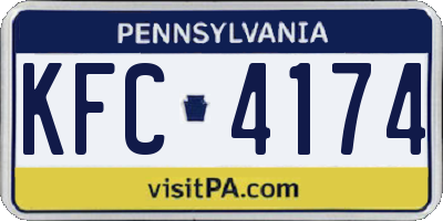 PA license plate KFC4174