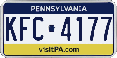 PA license plate KFC4177