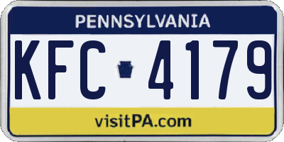 PA license plate KFC4179
