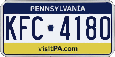 PA license plate KFC4180