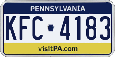 PA license plate KFC4183