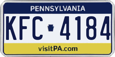 PA license plate KFC4184