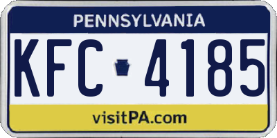 PA license plate KFC4185