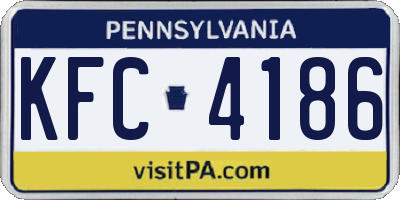 PA license plate KFC4186