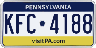 PA license plate KFC4188