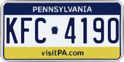 PA license plate KFC4190