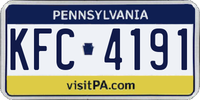 PA license plate KFC4191