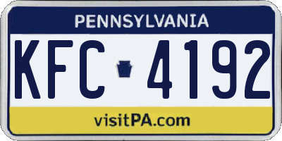 PA license plate KFC4192