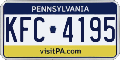 PA license plate KFC4195
