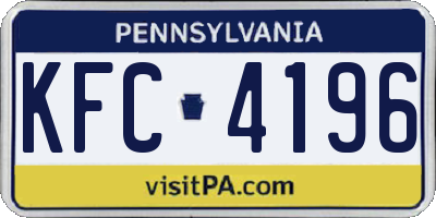 PA license plate KFC4196