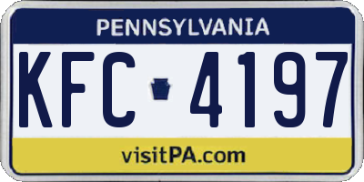 PA license plate KFC4197