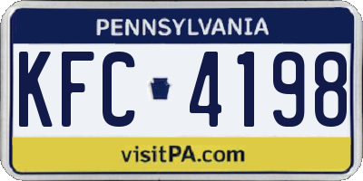PA license plate KFC4198