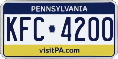 PA license plate KFC4200