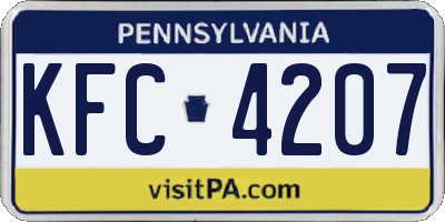 PA license plate KFC4207