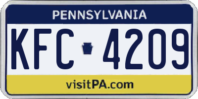 PA license plate KFC4209