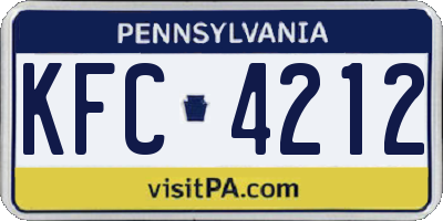 PA license plate KFC4212