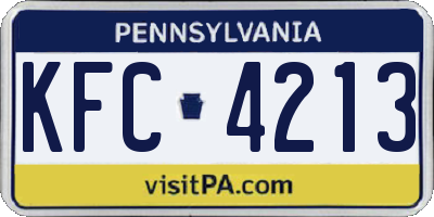 PA license plate KFC4213