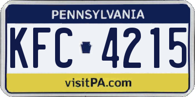 PA license plate KFC4215