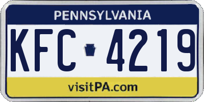 PA license plate KFC4219