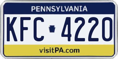 PA license plate KFC4220
