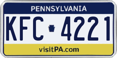 PA license plate KFC4221