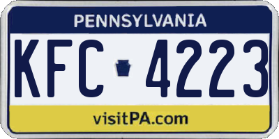 PA license plate KFC4223