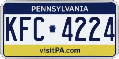 PA license plate KFC4224