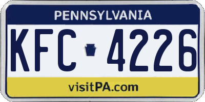 PA license plate KFC4226