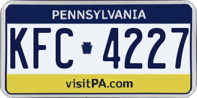 PA license plate KFC4227