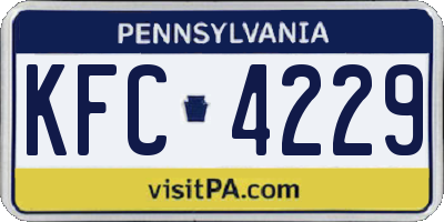 PA license plate KFC4229