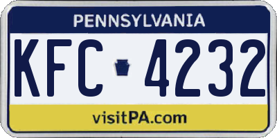 PA license plate KFC4232