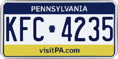 PA license plate KFC4235