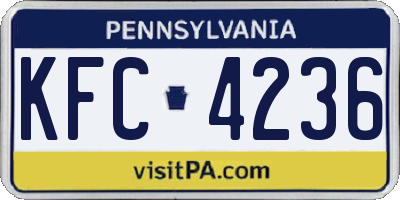 PA license plate KFC4236