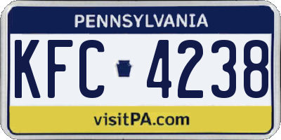 PA license plate KFC4238