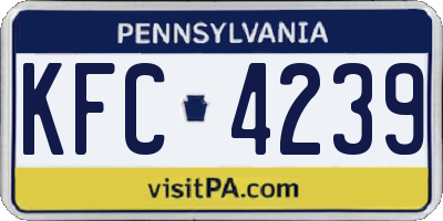 PA license plate KFC4239