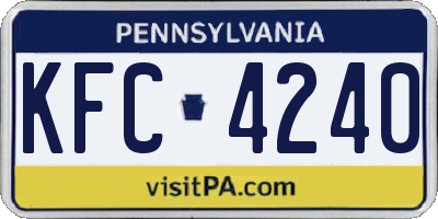 PA license plate KFC4240