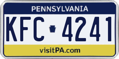 PA license plate KFC4241