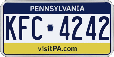 PA license plate KFC4242