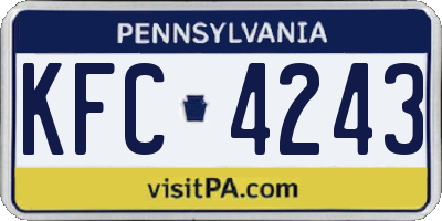 PA license plate KFC4243