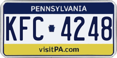 PA license plate KFC4248