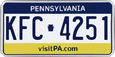 PA license plate KFC4251